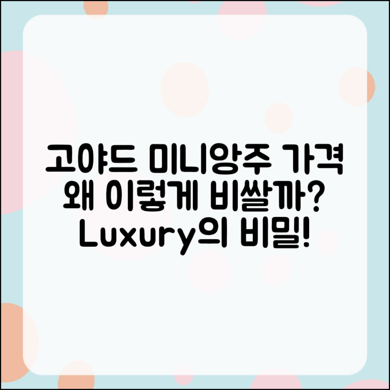고야드 미니앙주 가격, 왜 이렇게 비쌀까요?