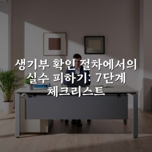 생기부 확인 절차에서의 실수 피하기: 7단계 체크리스트