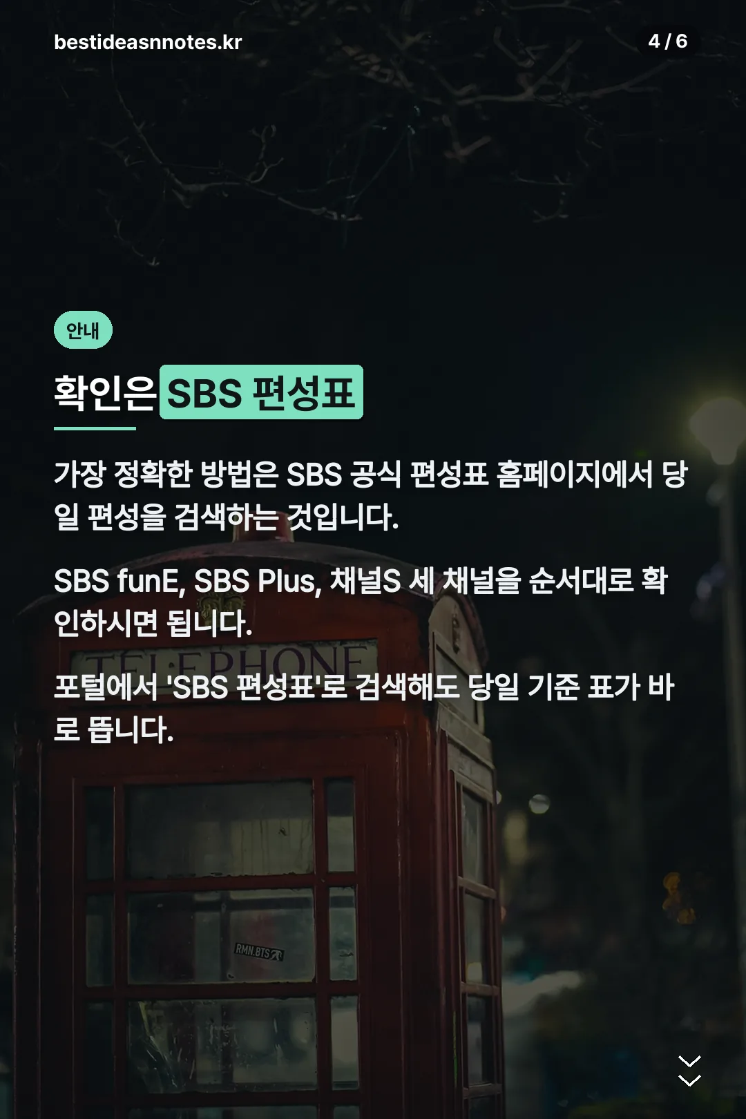 SBS 편성표 확인법