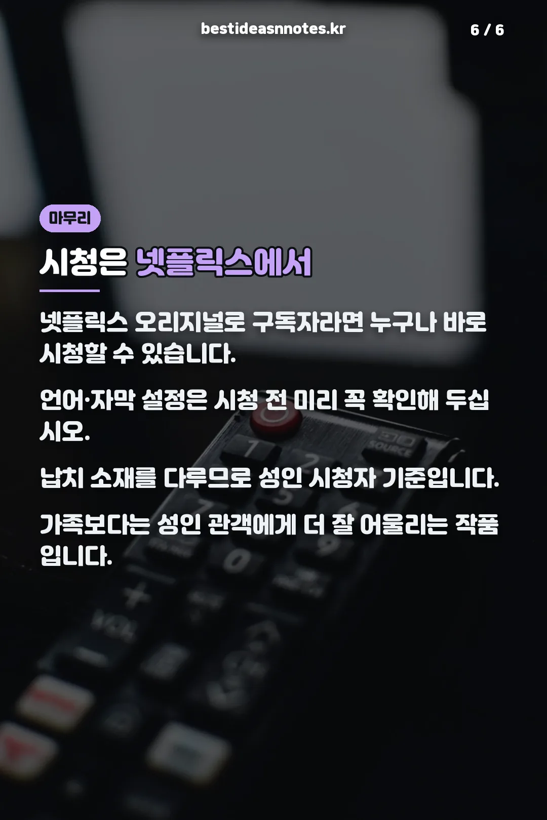 시청 방법 마무리