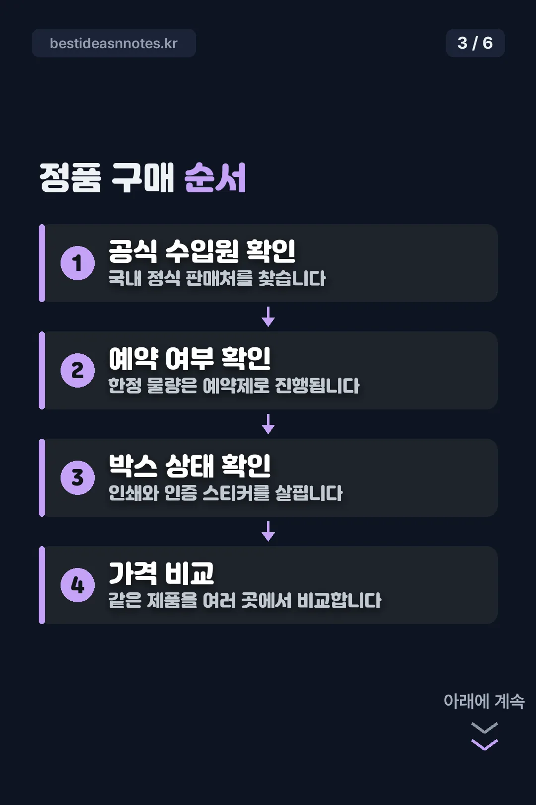 정품 구매 순서