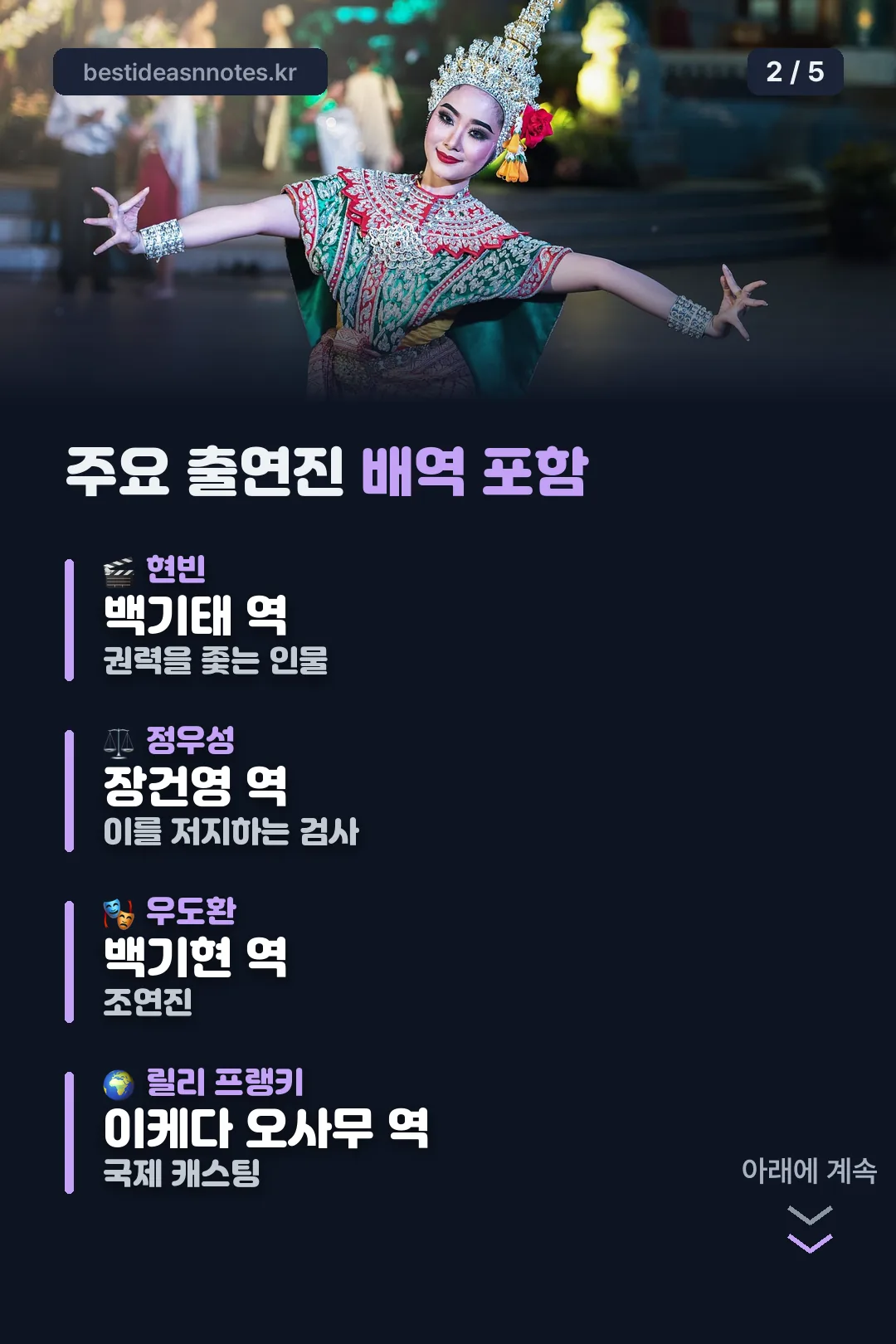 주요 출연진과 배역