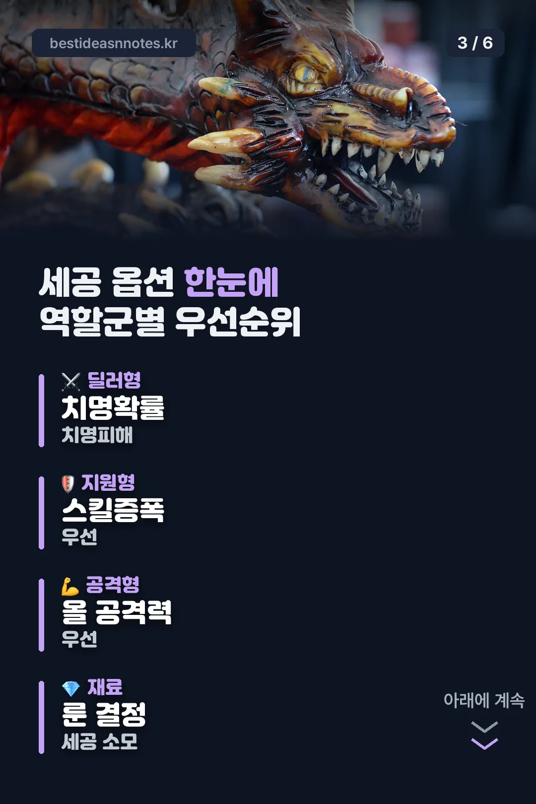 세공 우선순위 한눈에