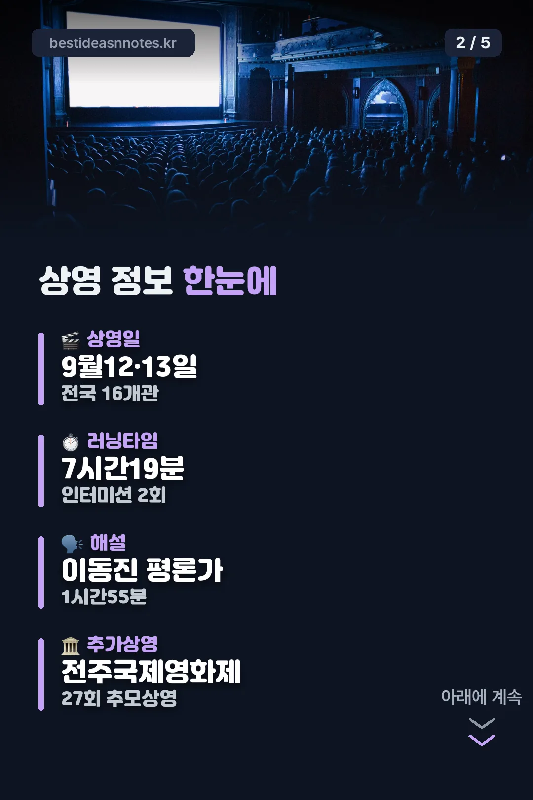 상영 정보 한눈에